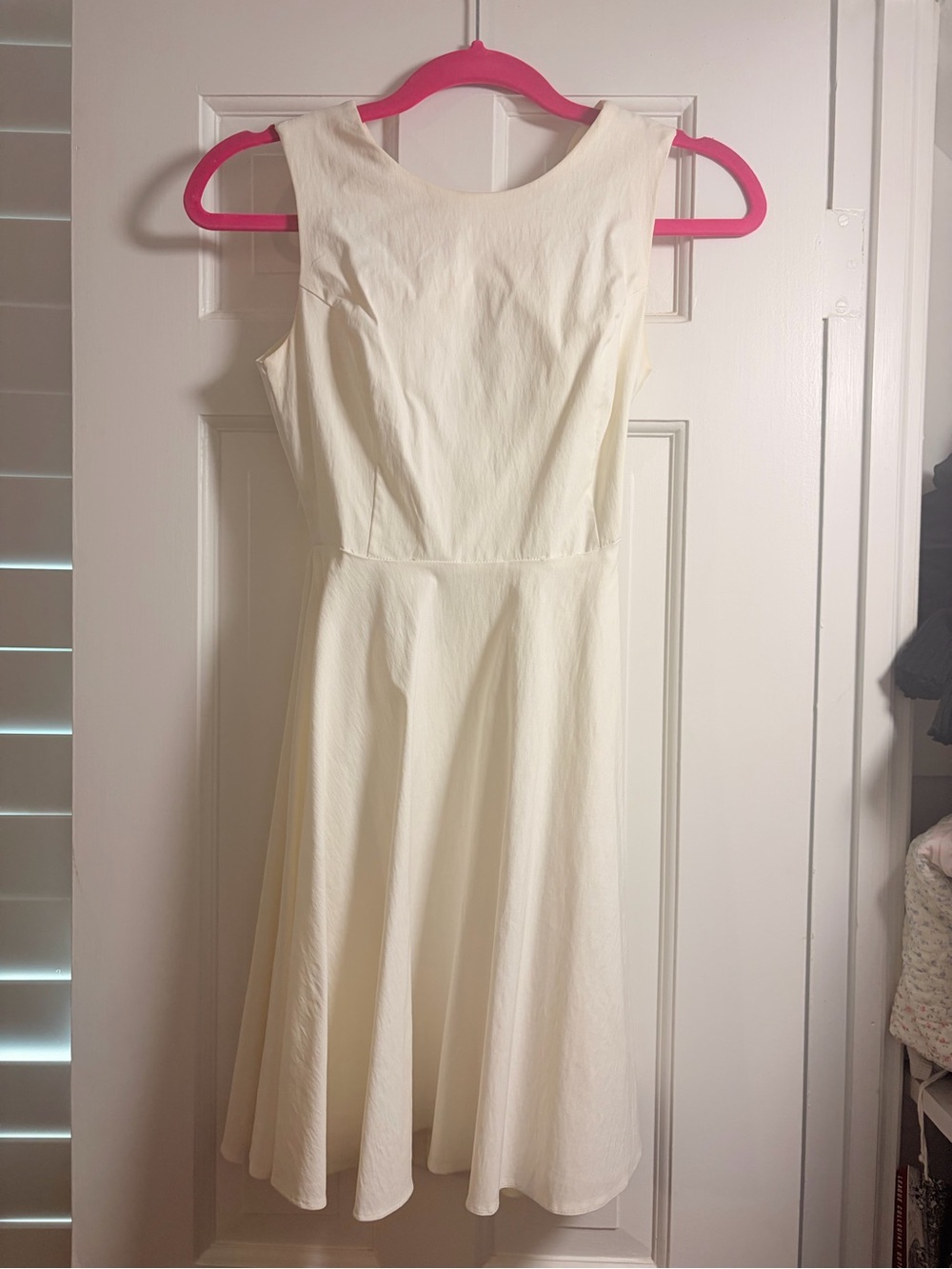 ASOS Petite Cream Fit-and-Flare Midi Dress